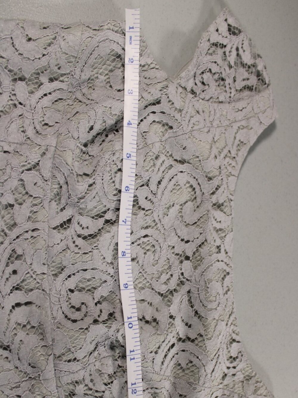 J. Crew Womens Grey Lace Double Lined Cap Sleeve Midi Evening Dress - Picture 9 of 16